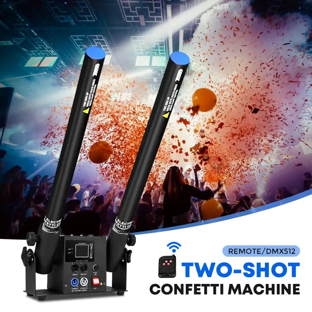 תותח קונפטי חשמלי כפול MOKA SFX MK-CN03 — תמונה 4
