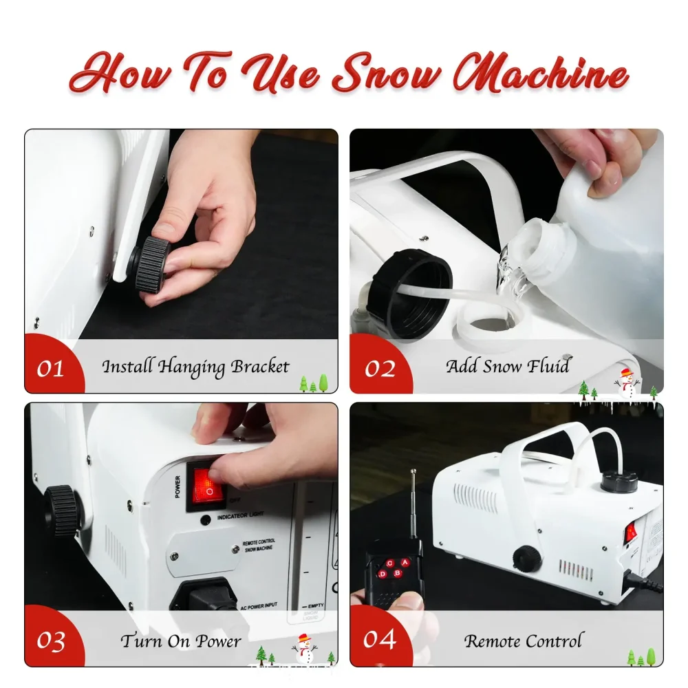 מכונת שלג מקצועית עם תאורה MOKA SFX H-S08 SNOW — תמונה 5