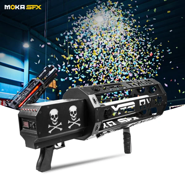 אקדח קונפטי נטען מקצועי LED (6 קנים) MOKA SFX MK-CN06