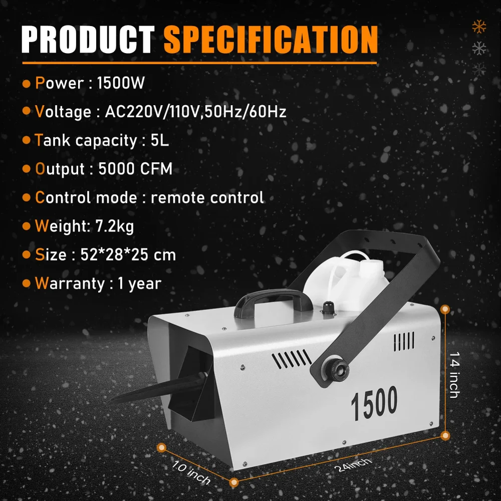 מכונת שלג מקצועית 1500W ניידת MOKA SFX MK-S02 — תמונה 3