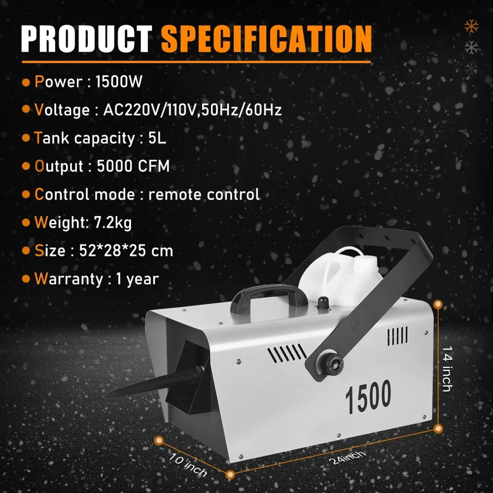 מכונת שלג מקצועית 1500W ניידת MOKA SFX MK-S02 — תמונה 7
